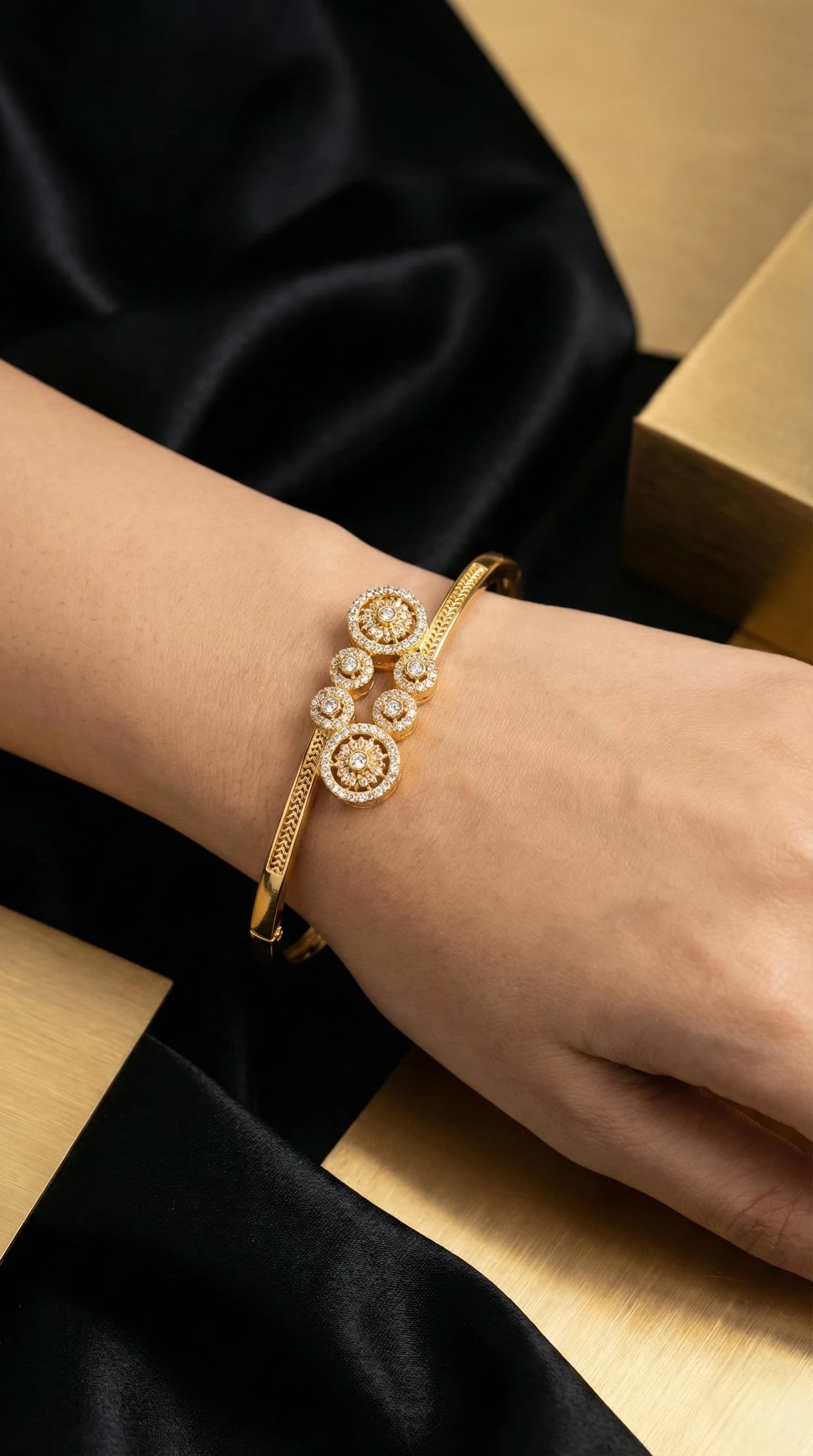 Celestial Cluster Gold Bangle packshot