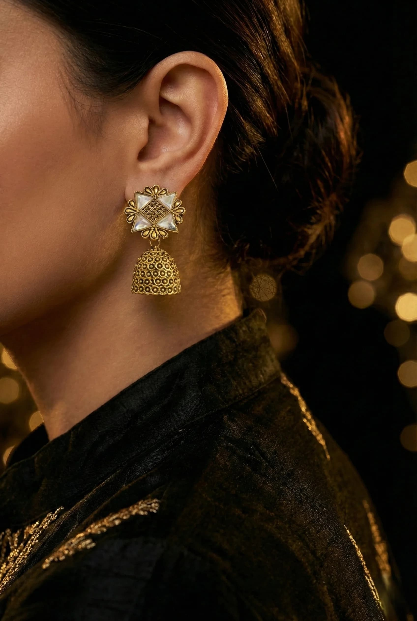 Antique Gold Heritage Jhumkas packshot