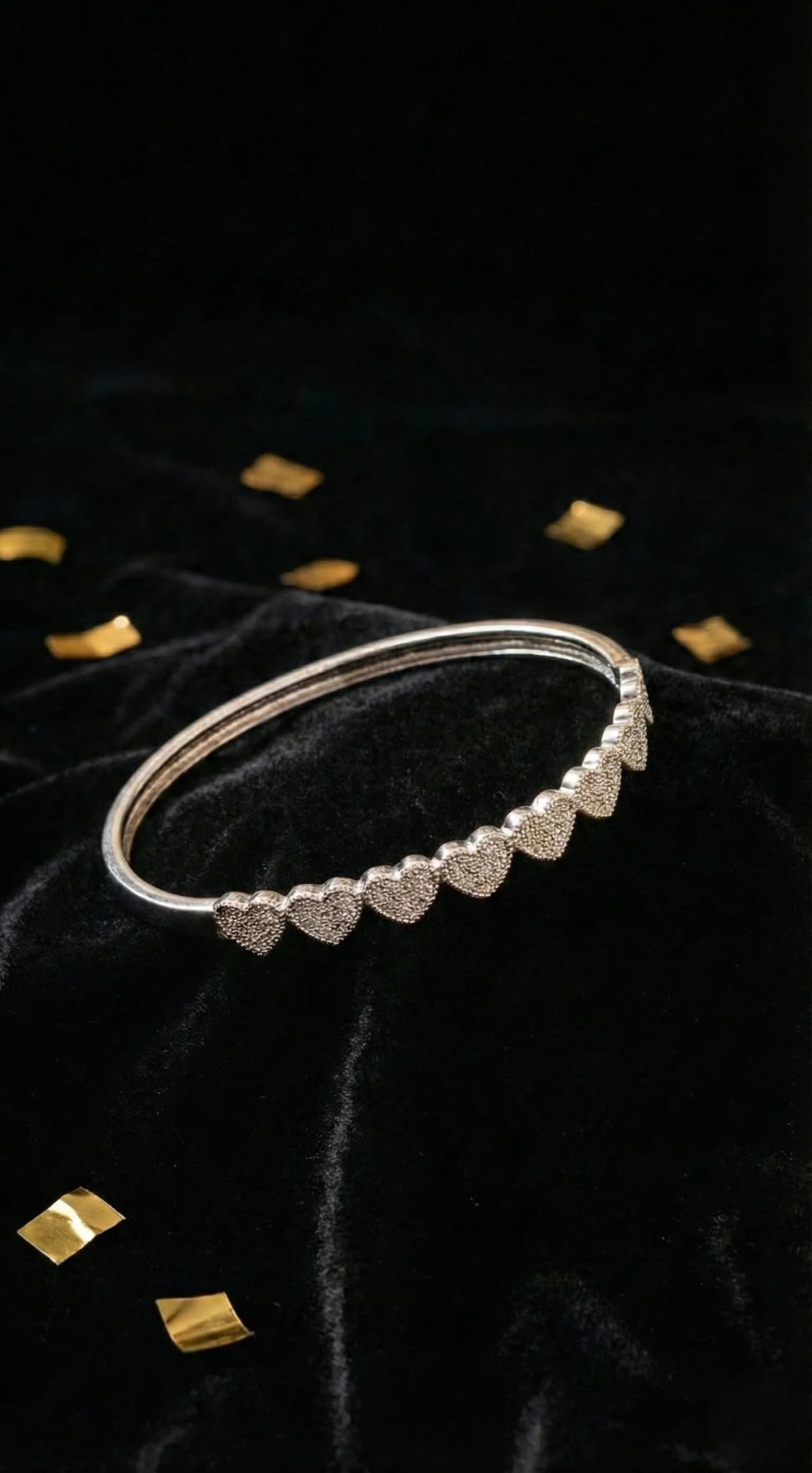 Stardust Heart Cuff Bracelet (Free Size) image