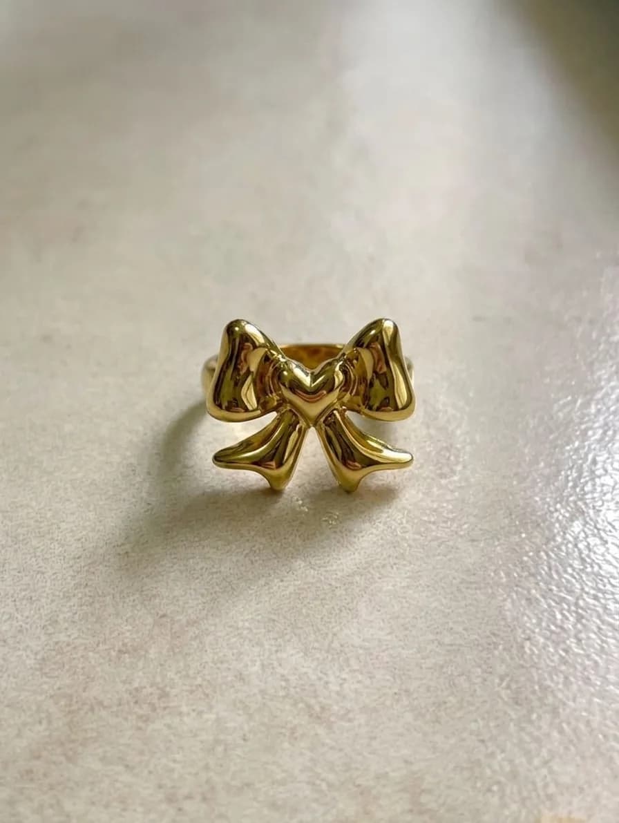 Gold Bow Statement Ring packshot
