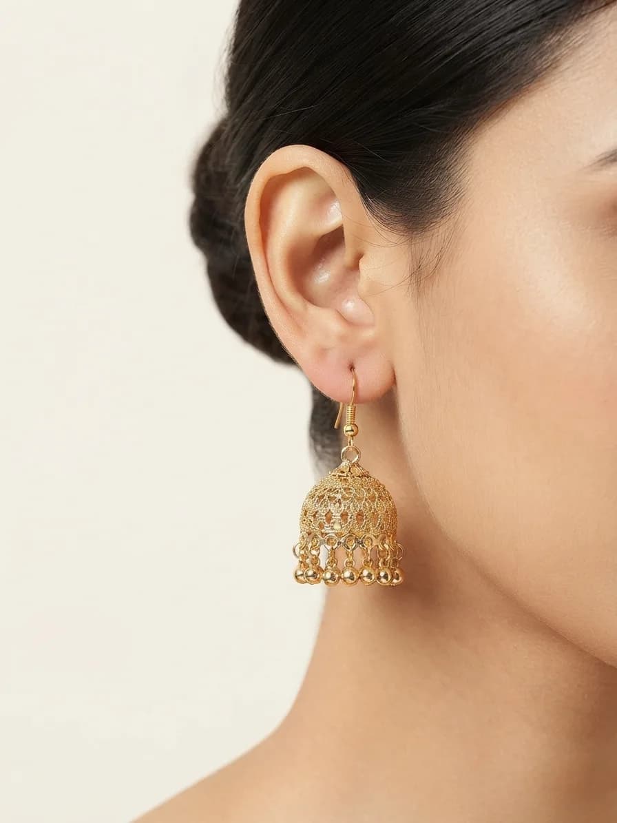 Classic Gold-Tone Filigree Jhumka packshot