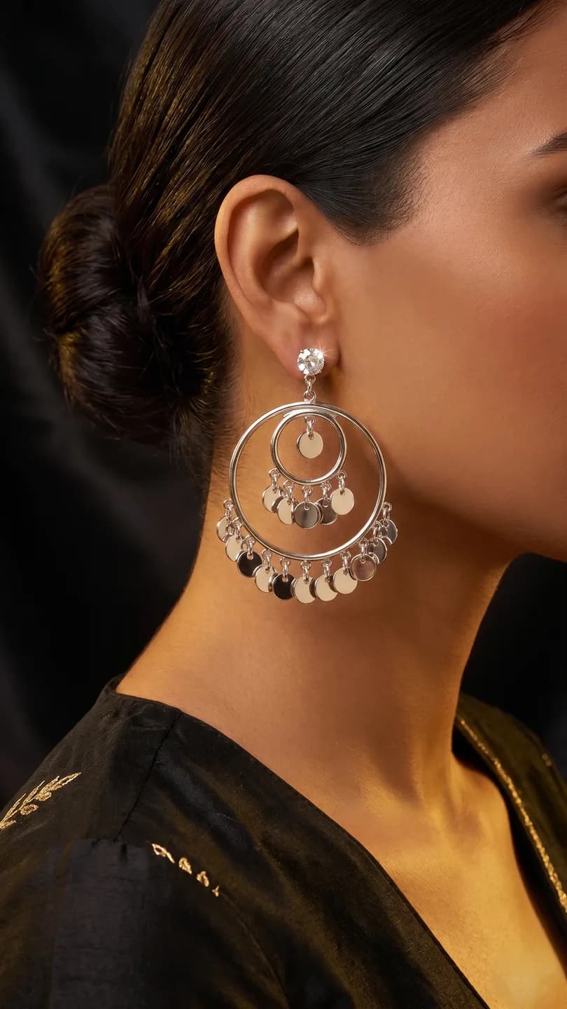 Double Hoop Coin Earrings packshot