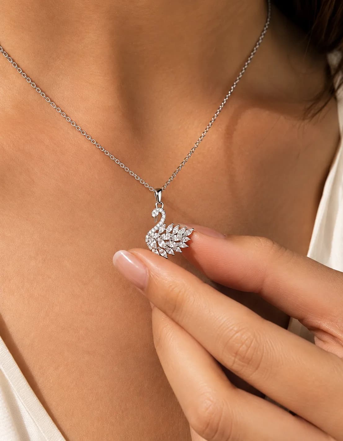 Swan Crystal Pendant Necklace image