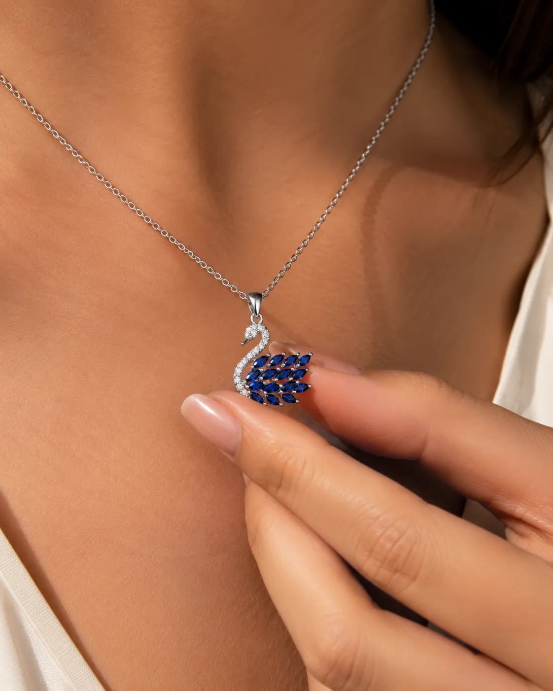 Swan Crystal Pendant Necklace image