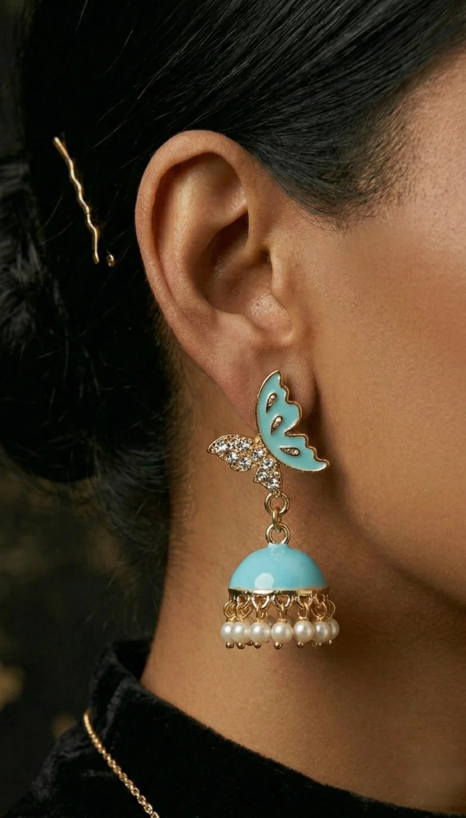 The Enamel Butterfly Jhumkas packshot
